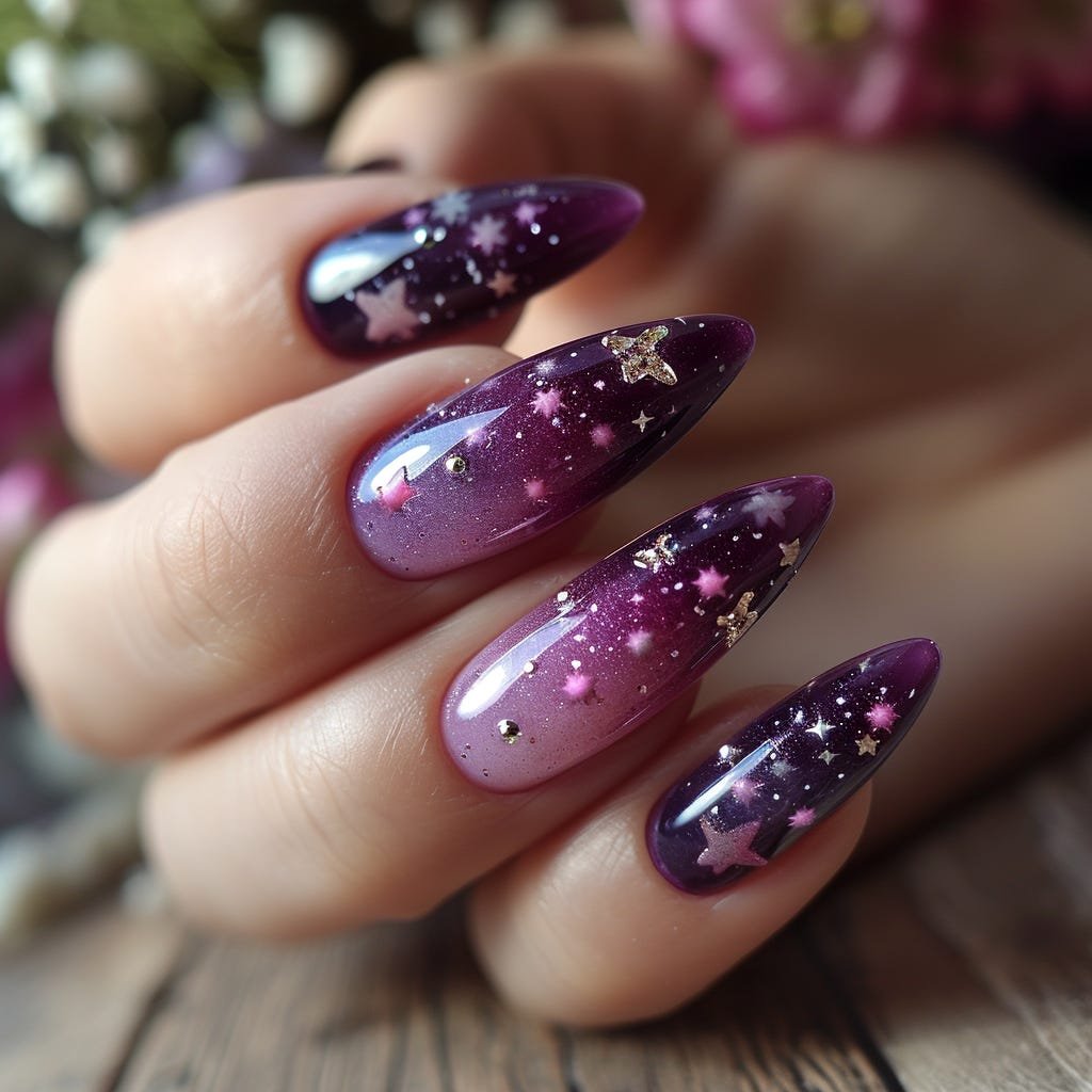 Purple Glam with Glitters: 